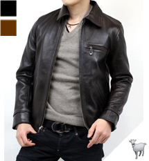 ゴートスキンライダースジャケット（山羊革）襟付き革ジャン｜革製品