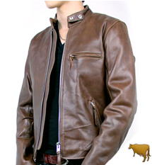 革ジャンスタンド襟シングルライダース（牛革） XS~7Lまで｜革製品専門