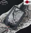 ベルトループ付き手縫い革携帯ケース（牛革）マットパイソン