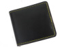sa164-bk ２色のステッチが彩り鮮やかな二つ折り財布（牛革/日本製）