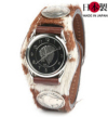 牛革で最も贅沢な３コンチョ革腕時計ハラコ（牛毛皮）